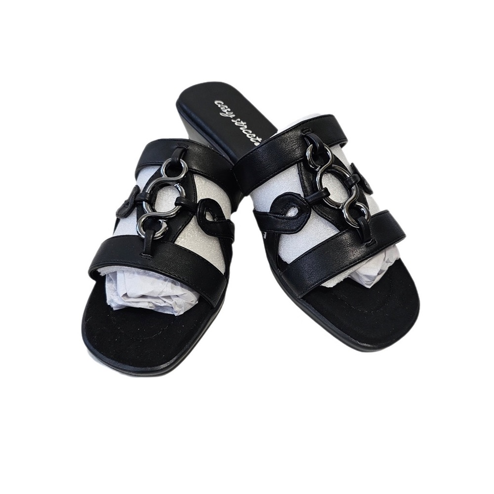 Easy Street Women’s Black Torrid Slide Sandals Size 8.5 M NWB Classic Slip-On